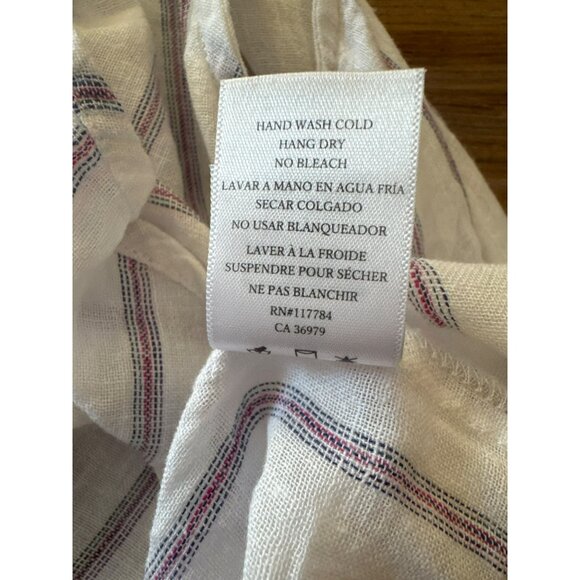 Rails Striped Sleeveless Halter Top With Tassels Small White Red Blue Linen Boho - Picture 5 of 5